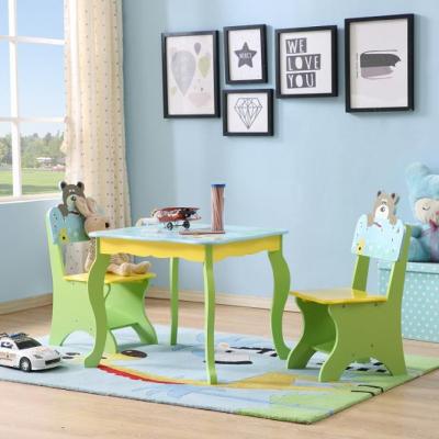 China Wooden children furniture wooden table and chair children learning table wooden table chair for children for sale