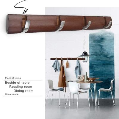 China Modern Coat Hooks Rack Wall Mounted Folding Hanger Hooks Rack Wall Hooks For Corner Shelf Bamboo Coats Towels Hats Retractable for sale