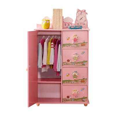 Chine Modern Wholesale Wooden Lovely Baby Wardrobe Children's Fairy Coat Storage Kids Cabinet à vendre