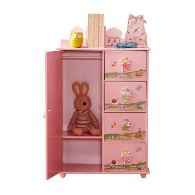 China Modern hot sale cartoon baby clothes cabinet wooden wardrobe for living room for sale