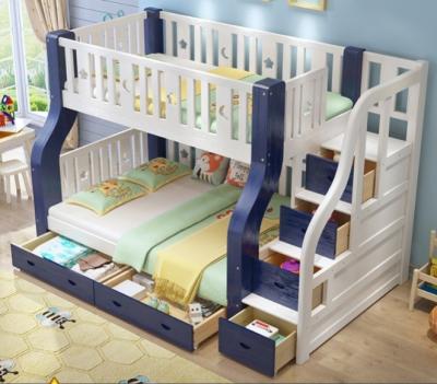 Chine Wooden Twin Above Full With Caster Drawers Step Wooden Bunk Bed White Kids TYKB007 à vendre