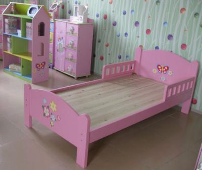 China Removable Cover Pink Modern Wooden Kids Bed Bedroom Furniture for sale