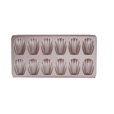 China 12-Cavity Viable Shell Madeline Bakeware Madeleine Cake Mold Spherical Nonstick for Oven Baking for sale