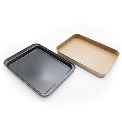 China Viable hot sale 2 in 1 baking pan carbon steel thickened non-stick pizza tray pizza pan for sale