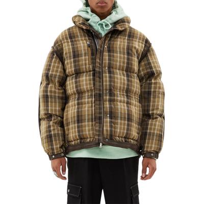 China Men's and women's waterproof winter grown stripper jackets unisex high quality plaid reversible stripper jacket for sale