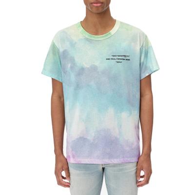 China Latest Cotton Fashionable Soft Tie Dye Anti-wrinkle Custom T-Shirt Printed Mens Shirts for sale