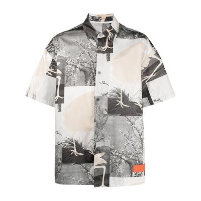 China Qingzhihuo Casual Men's Anti-pilling Loose Fit Shirt All Over Print Shirt Men's Casual Shirt for sale