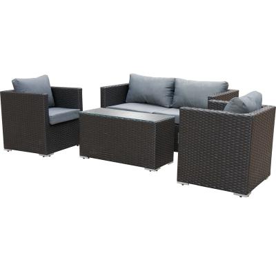 China Contemporary HOT Outdoor Rattan Garden Patio Furniture Sofas Bistro Rattan 4pc Garden Chair and Balcony Sofa Set for sale