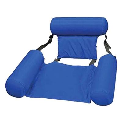 China Easily Inflate Or Deflate Chair Folding Swimming Float Pool Lays Loungers Inflatable Entertainment Bed Safe Inflatable Hammock Chair For Adult for sale