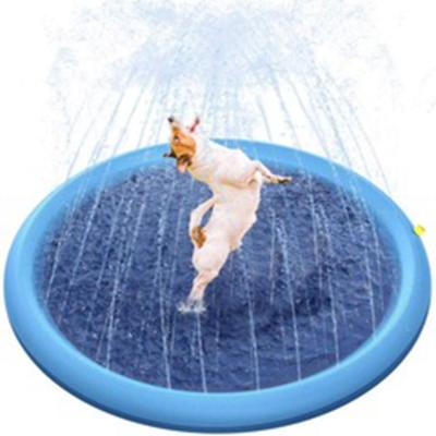 China Small Animals Factory Pet Summer Water Toys Dog Bath Outdoor Pool Thickened Splash Sprinkler Pad Hot Selling For Dogs Kids for sale