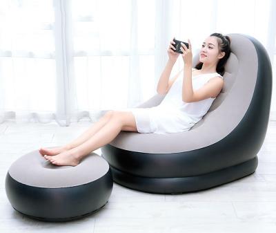 China (Size) Hot Selling Adjustable Relax Floating Inflatable Living Room Sofa Chair, Lazy Air Sofa Bed Chair, Floating Air Mattress Sofa Chair With Footrest for sale