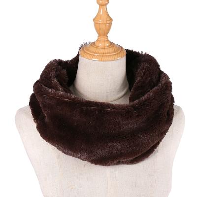 China New Design 2021 New Design Fleece Custom Snood Stylish Winter Neck Warm Knitted Snood Scarf Plus Plush for sale