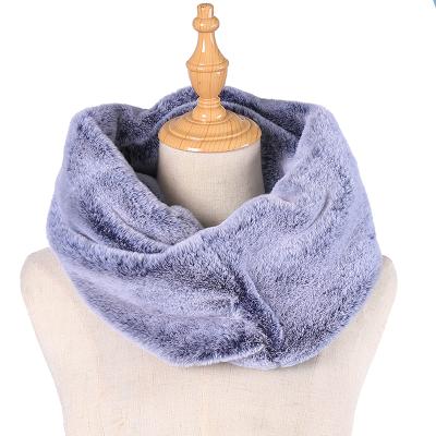 China Elegant Women Faux Fur Infinity Scarf Winter Soft Warm Neck Warmer Scarves for sale