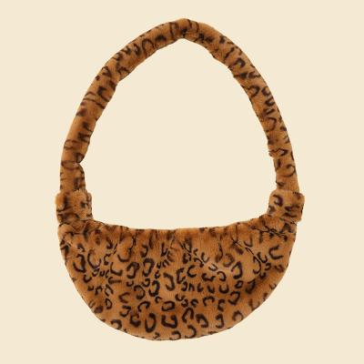 China Soft 2021 New Fashion Faux Fur Bag Winter Ladies Handbag Leopard Print for sale