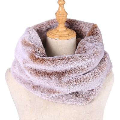 China Wholesale Customized Colorful Soft Infinite Scarf Warm Winter Ladies Scarf Artificial Fur Stylish Wholesale for sale