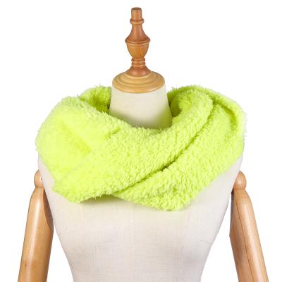 China Fashion Customized Elegant Round Soft Scarf Faux Fur Scarf Ladies Scarf Light Green for sale