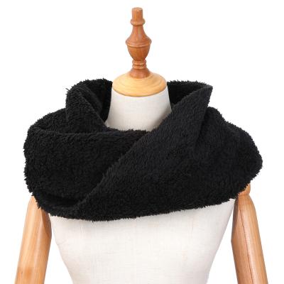 China New Custom Made Elegant Black Round Collar Winter Faux Fur Scarf For Women Warm Scarves for sale