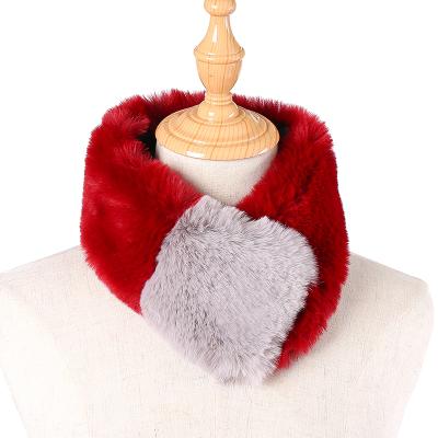 China High Quality Winter Fur Collar Scarf Fashion Faux Rabbit Fur Scarf Elegant Warm Warm Neckerchief For Women for sale