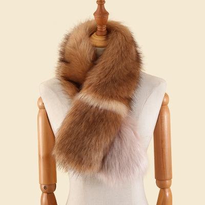 China soft & 2020 new style mix color warm fluffy hair soft winter faux fox fur scarf long for women warm neck scarves for sale