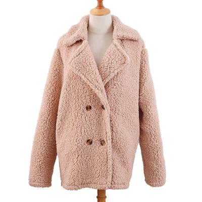 China Sustainable Winter Sweat Clothes Ladies Pink Faux Fur Coat For Women Jacket for sale