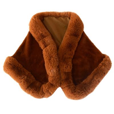 China Fashion Elegant Faux Rabbit Intellectual Fur Shawl Covering Cap For Women Autumn Winter Warm for sale