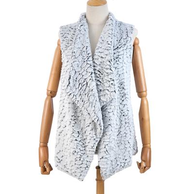 China Custom Wholesale Shape Breathable Fish Scale Plush Faux Fur Sleeveless Vest For Women Winter Autumn Warm for sale