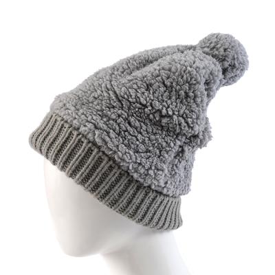 China COMMON winter soft thick wool beanie cap can be customized thick cashmere knitted hat for women for sale