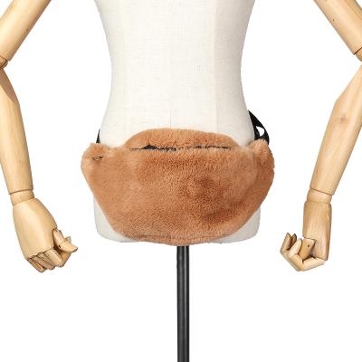 China Water Proof Winter Ladies Faux Fur Trunk Bag Leisure Waist Bag Travel Change Zipper Waist Bag New for sale