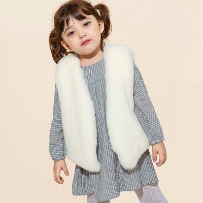 China New Breathable Winter Faux Fur Whiter Vest For Girls Thick Children's Coat Warm Comfortable for sale