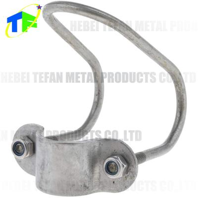 China Custom OEM Galvanized Open End Crossover Double U Bolt Steel Pipe To Pipe Clamps Custom Size for sale