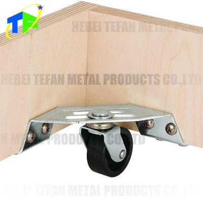 China OEM Modern Custom Galvanized Steel Swivel Plate Corner Bracket Top Caster For Furniture for sale