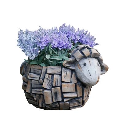 China Europe factory price garden resin decoration in outdoor china polyresin craft planter flower pot for sale