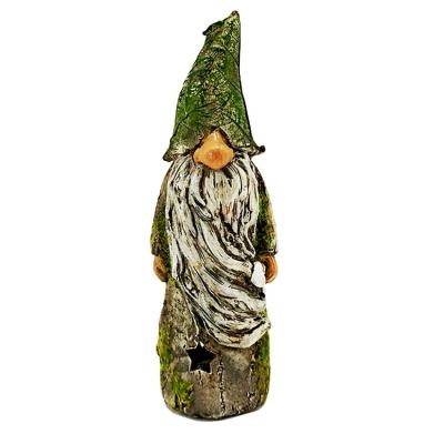 China Europe Wholesale Polyresin Garden LED Light Open Statue Christmas Tree Gnome In China for sale