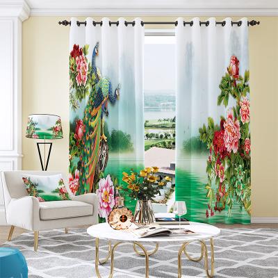 China Custom 100% European Polyester Wholesale Ready Made Blackout 3D Blackout Streetscape Style Sheet Printing Curtain for sale