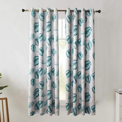 China Blackout Ready Running Light Polyester Luxury Blackout Grommet Drapes Sheets Print Curtain For Bedroom for sale