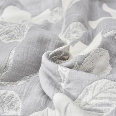 China Nondisposable Northern Europe Cotton Hot Selling Gray Color Floral Design Jacquard Fitted Blanket For Office for sale