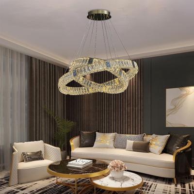 China 3 Color Modern Crystal Dimmable Restaurant Ceiling Light Chandelier 176w Outdoor Mounted Light Luxury Chandelier for sale