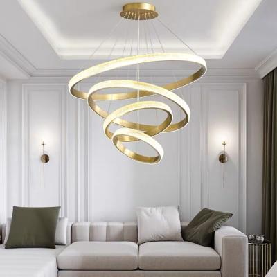 China Modern 3 Rings 4 Rings Chandelier Modern Luxury Hotel Lighting Fixtures Ceiling Chandeliers Lighting for sale