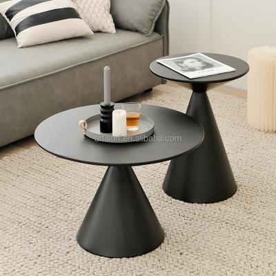 China Customized luxury short side cone table (height) adjustable coffee table modern Nordic light the top set metal tea coffee tables for sale