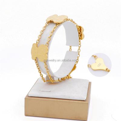 China Cute Cute Heart Bangle Stainless Steel Gold Plated Women Jewelry Bangle 18K Bangle for sale