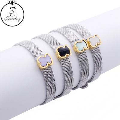 China Cute Adjustable Gold Plated Stainless Steel Watch Band Chain Charm Stone Bangle Jewelry Wholesaler for sale