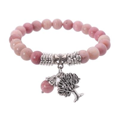 China Trendy New Trend Tree Of Life Charm Combine Natural Gem Stone Beads Charm Jewelry Bracelet Designers Bracelet for sale