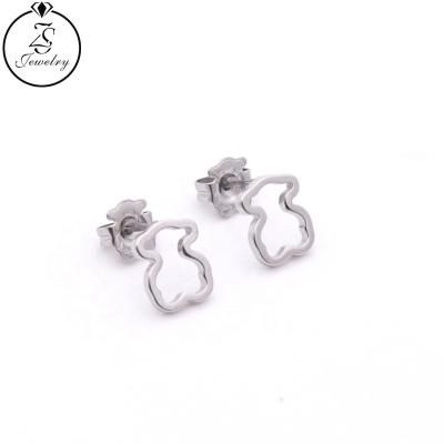 China Fashion jewelry popular stainless steel silver earring wholesale simple design earring for women for sale