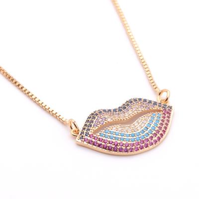 China CLASSIC Colorful Gold Plated Women's Stone Rainbow Smile Shaped Jewelry With Gemstones Mexico Necklace Stainless Steel for sale