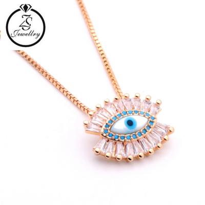 China Hot Selling Wholesale Women Gold 18K Gold Stainless Steel Necklace Fashion Jewelry Eye Jewelry Necklace Jewelry for sale