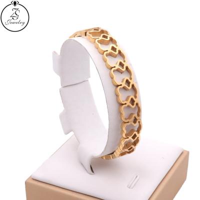 China TRENDY Fashion Jewelry Bangle Stainless Steel Bangle Charm Bracelet Women Jewelry Gold Plated for sale