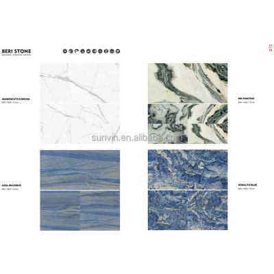 China Glazed Metallic Tiles Copy Marble Slab Full Body Sintered Porcelain Stone Tile For Living Room Flooring Micro Crystal Tiles for sale