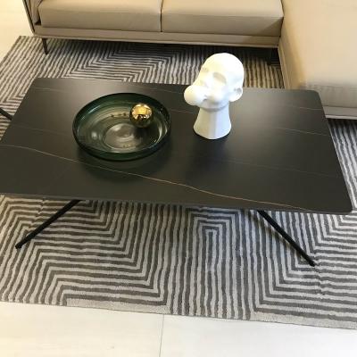 China Rustic Tiles Square Legs Marble Top Coffee Table Modern for sale