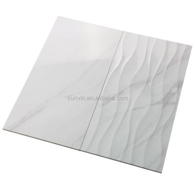 China Glazed Metallic Wall Tiles 300x600 Cararra White Ceramic Tile Bathroom for sale