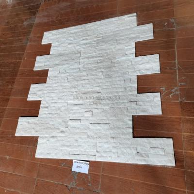 China Modern Exterior Snow White Quartz Wall Cladding Stone Details for sale